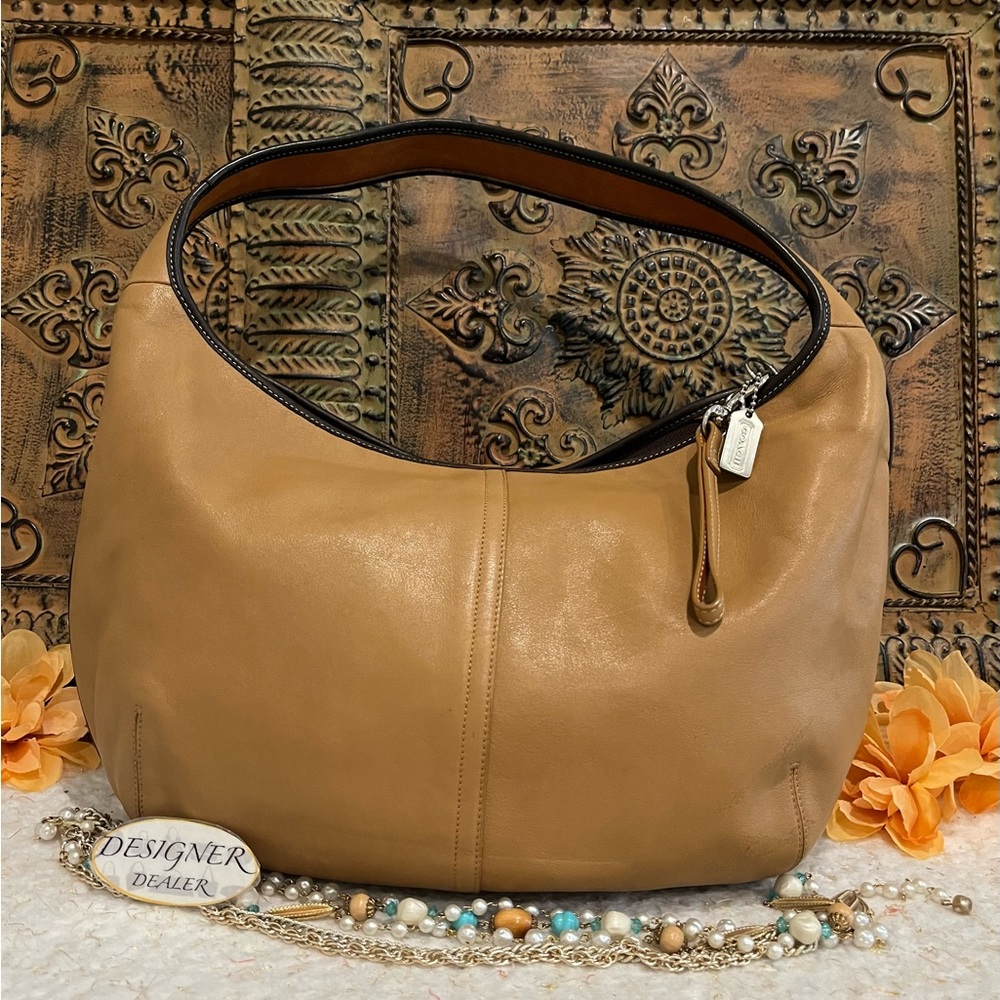 Authentic COACH Ergo 2 Tone Leather Hobo Caramel Tan And Brown 9294 GUC! - Picture 2 of 12